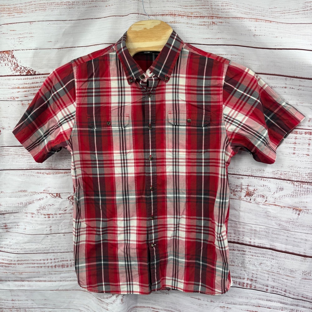 The North Face Shirt Mens Large Plaid Short Sleeve Button Up Hiking Outdoors